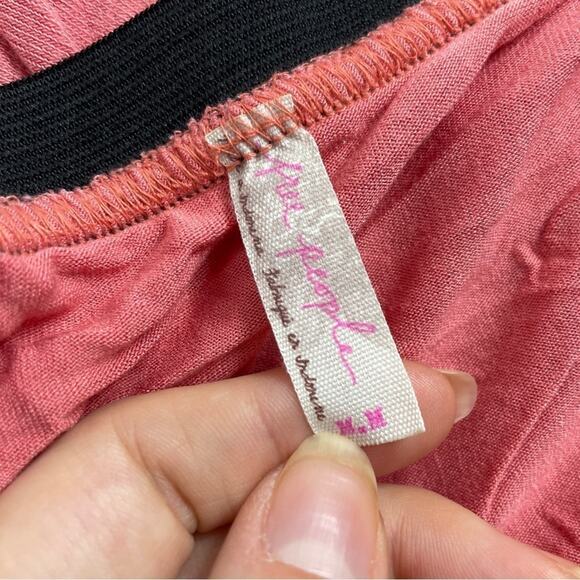 FREE PEOPLE Pink Coral Asymmetrical Skirt Womens Size Medium Fairycore Soft Girl - Picture 5 of 7